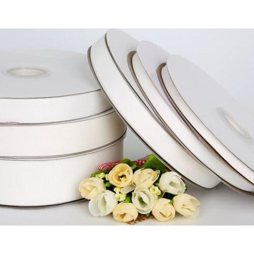 Super Long 100 Yards 7-38mm Grosgrain Ribbon White Color Stripe Satin Ribbon for Wedding Party Decoration DIY Crafts Material