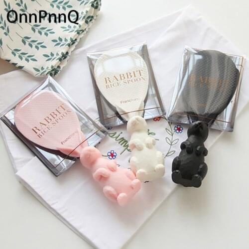 Mascot Souvenirs Cute Cartoon Bunny Fun Rice Spoon Gift Japanese Sweets Pink Rabbit Dolls Spoon Figurines Crafts Home Decor