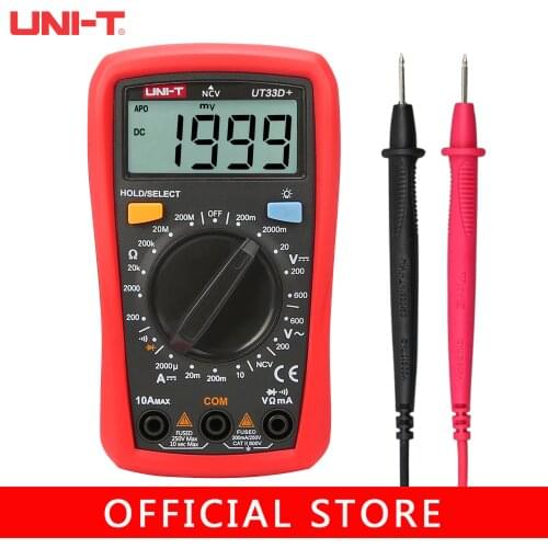 UNI-T UT33A+ UT33B+ UT33C+ UT33D+ Palm Size Digital Multimeter Handheld AC DC Voltage Ohmmeter Tester