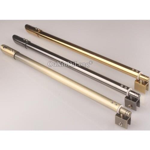 304 Stainless Steel Universal Bathroom Shower Support Rod Glass Swing Telescopic Support Bar 360 Degree Rotation Fixed Clamps