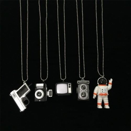 Vibrato with glowing necklace camera retro couple LED lights can flash TV pendant