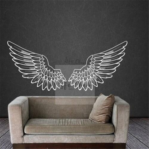 Feather Wing Vinyl Wall Sticker Home Living Room Decoration Creative Design Wings Wallpaper Removable Vinyl Pvc Wall Decal AC056