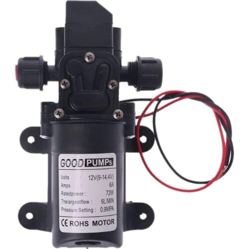 DC 12V 130PSI 6L/Min Water High Pressure Diaphragm Self Priming Pump 70W New Drop Shipping