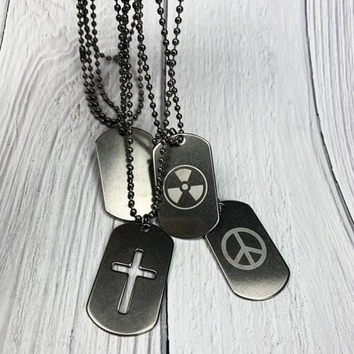 Pure Titanium Military Dog Tags Customize With 65 cm Metal Ball Bead Chain