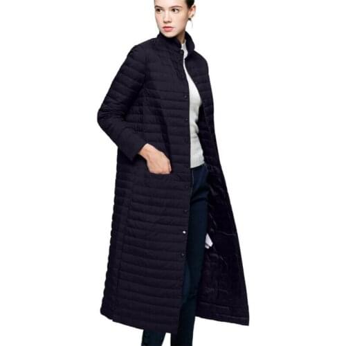 Winter Women Light Down Jacket White Duck down Coat Long Parka Outerwear Warm