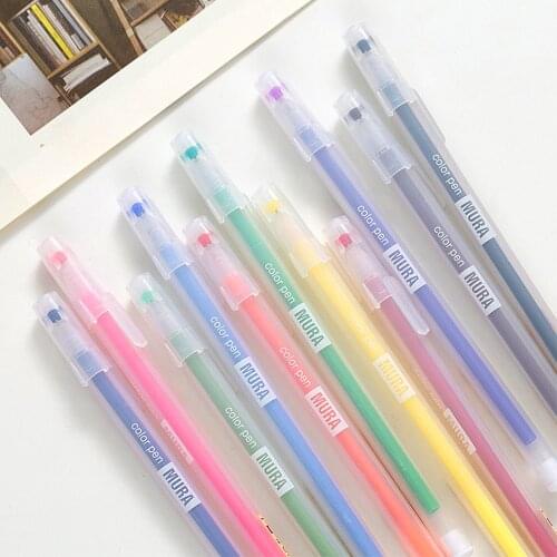 1PC Gel Ink Pens Set Candy Color Colorful Gel Pen 0.5mm Students Journal Pen Writing Supplies School Stationery Cute Ink Pen