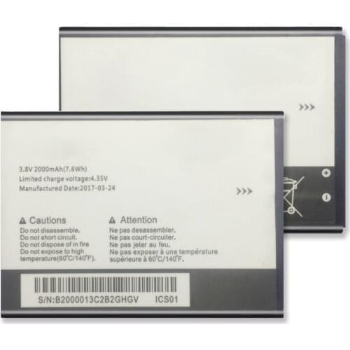 2000mAh TLI020F1 TLI020F2 Phone Battery for Alcatel One Touch Pop C7 OT-7040 OT-7041 for TCL J720 J720T