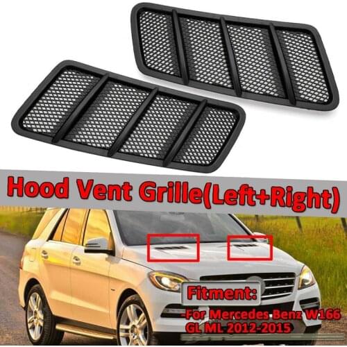 2X Side Hood Air Vent Grille Cover for Mercedes-Benz W166 ML GL Class 2012-2015 1668800105 1668800205