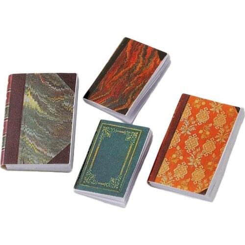 4pcs 1/12 Miniature Book Paper Notebook Scene Model Dollhouse Accessories Furniture Toys Kids Gifts Doll House Decoration Kits