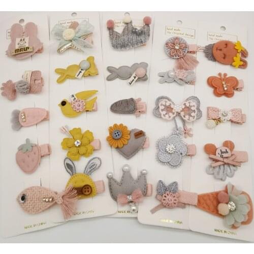 5pcs/Lot Kawaii Princess Shining Kids Barrettes Headwear Flowers Bow Hairpins Children Stars Hair Clips For Girls Accessories