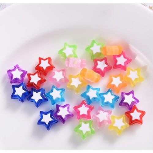 50-300Pcs Acrylic Beads Color Five-Pointed Star Shape Loose Beads for Handmade Jewelry Making Diy Bracelet Crafts Accessories