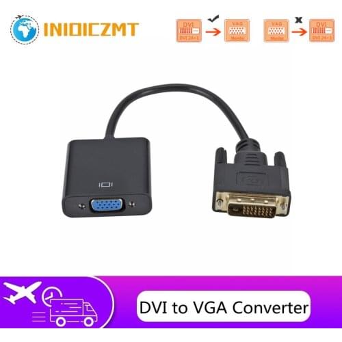 DVI Male to VGA Female Adapter Full HD 1080P DVI-D to VGA Adapter 24+1 25Pin to 15Pin Cable Converter for PC Computer Monitor