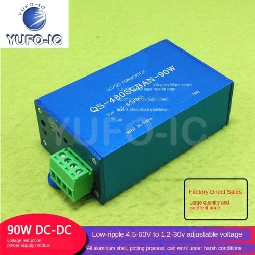 Free Ship 2pcs DC-DC Voltage Reduction Power Supply Module 90W Low-Ripple 4.5-60V Go 1.2-30V Voltage Adjustable