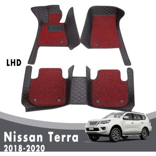 Double Layer Wire Loop Carpets For Nissan Terra 2020 2019 2018 Car Floor Mats Interior Custom Styling Artificial Leather Rugs