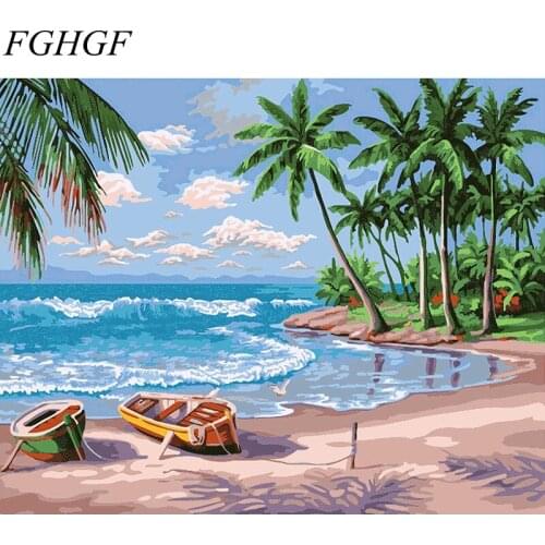 FGHGF DIY Digital Oil Painting Not Finished Frameless Oil Painting By Numbers Scenery On Canvas Pictures