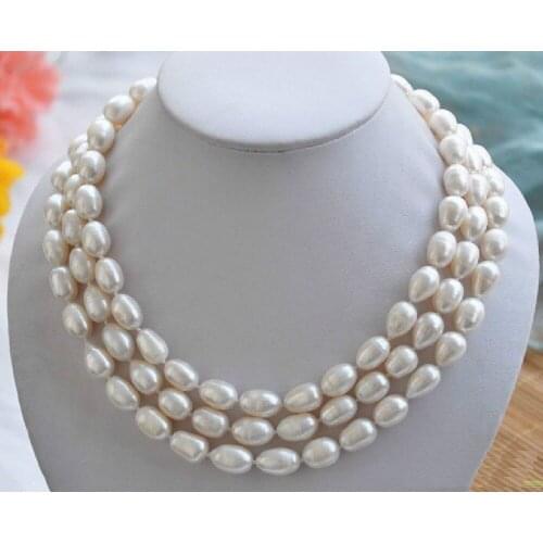 Classic 8-9mm south sea white baroque pearl necklace 48inch