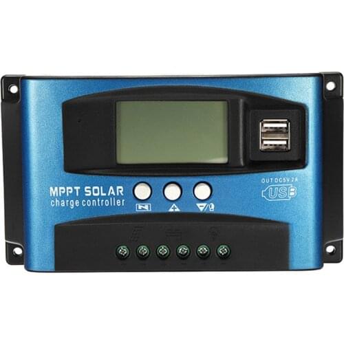 30A Mppt Solar Charge Controller Dual Usb Lcd Display 12V 24V Auto Solar Cell Panel Charger Regulator With Load