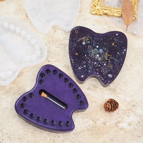 Handmade Baby Tooth Box Resin Mold Kids Memory Keepsake Organizer Tooth Fairy Holder Container Resin Casting Mold Tools