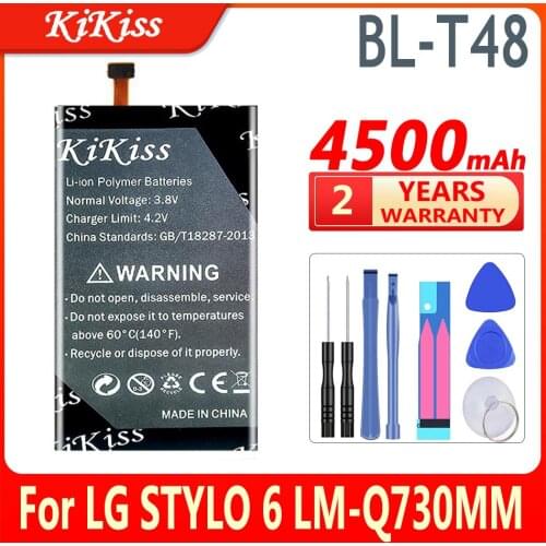KiKiss BL-T48 4500mAh Phone Li-ion Battery for LG STYLO 6 LM-Q730MM BLT48 BL T48 Cell Phone Replacement Batteries + Gift Tools