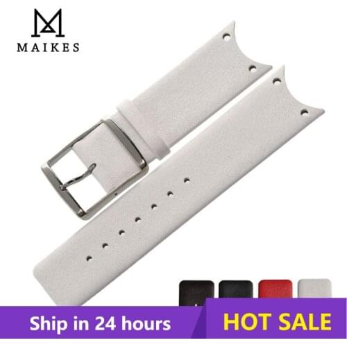 MAIKES Good Quality Genuine Leather Watch Strap Band Accessories fashion Black Watchbands For CK Calvin Klein KOH23100 KOV231