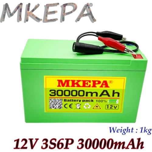 Latest Upgrade12V 30Ah 3S6P Sprayer Device 18650 Lithium Battery Pack for Backup Power Solar Equipment Toy Car with BMS