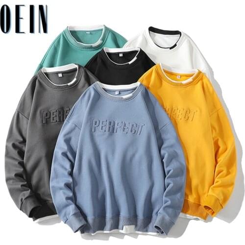 OEIN Men Solid 6 Colors Harajuku Hoodies 2021 Mens Autumn Korean Fashions Oversized Sweatshirts Japanese Streetwear Clothes Tops
