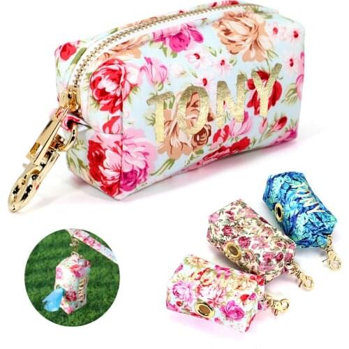 Personalized Pet Dog Travel Bag Custom Name Printed Outdoor Dogs Waste Bag For Snack Whistle Key Garbage Bags Pet Supplies