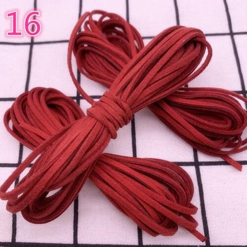 5yards/3 mm Flat Faux Suede Braided Cord Korean Velvet Leather Handmade Thread String Rope For DIY Jewelry Making Supplies #16