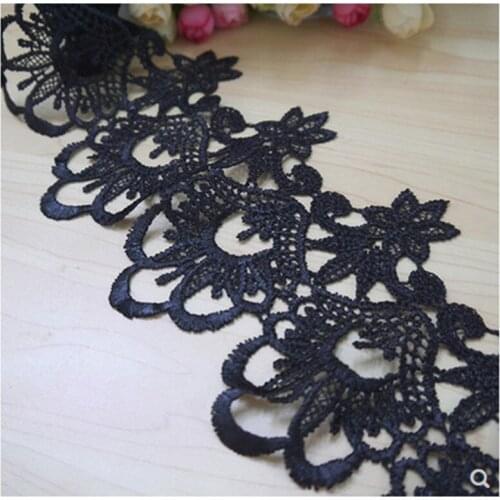 1Yard 12cm Hollow Black Color Embroidered Lace Trims For DIY Crafts Sewing on Accessories For Home Textile Or Dress Decoration