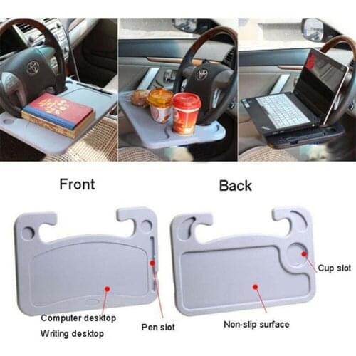 Portable Car Laptop Desktop Mounting Bracket Steering Wheel Eating Work Bracket Plastic Dinner Tray Tray Beverage Cup Recess