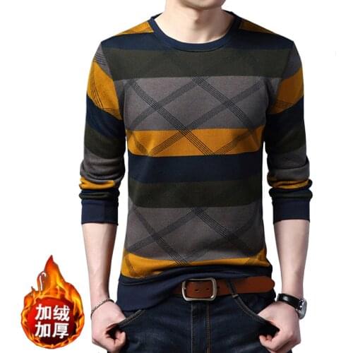 Geometric Patterns Mens Autumn and Winter Pullovers Slim Long Sleeve Cotton Warm Fashion Thick Sweaters in 9 Colors