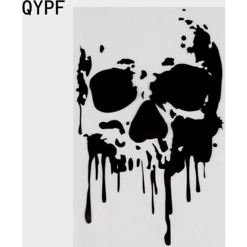 QYPF 11.6CM*18.2CM Interesting Skull Decoration Car Stickers Black/Silver Vinyl S9-2085