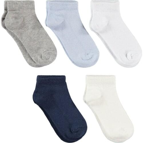 Male Child 5'li Socks Set 2-12 Age Gray