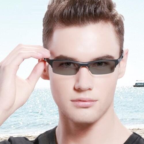Vazrobe Photochromic Glasses Men Sports Sunglasses Man Transiton Lens UV400 TR90 Ultra Light Semi Rimless Chameleon Sun Glasses