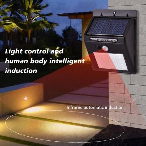 20 LED Solar Light Motion Sensor Outdoor Recharged Leds Waterproof Solar Garden Lamp For Path Street Outdoor Wall Spotlight