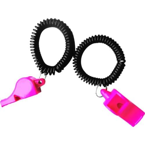 2 Pieces Emergency Survival Safety Whistles with Wrist Coil for Camping Hiking Scuba Diving Kayaking Water Sports Accessories