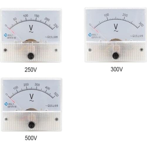 Pointer AC ammeterAC0-250V AC0-300V AC0-500V Analog Panel Ammeter Gauge Ampere Current Tester Meter 85L1