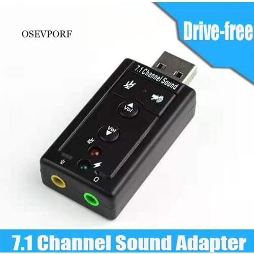 USB Virtual Sound Adapter External 7.1 Buspowered Sound Card Channel CH Virtual Audio Sound Card Adapter for PC Desktop Notebook