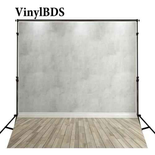 VinylBDS Wood Background Photography Solid White Wall Backdrop Photo Wood Floor Photocall Backgrounds For Photo Studio J01676