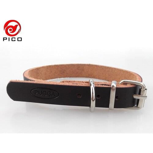 High qualty genuine leather Pet Dog Collar 2.5cm wide puppy harness small dog seat belt 3 color ZL283