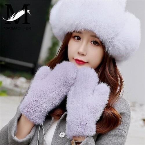 Winter Women Mink Gloves Genuine Natural Knitted Mink Fur Gloves Fashion Lovely Mittens Thick Warm Knit Real Fur Gloves Mittens