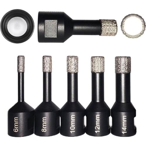 1pc Professional High Quality Dry Vacuum Brazed Diamond Drilling Core Bits Ceramic Tile Hole Saw Drill Bits M14 Thread 6-14mm