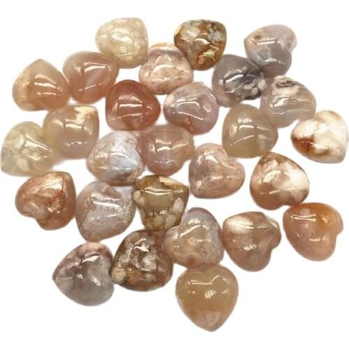 1pcs Cherry Agate Love Heart Natural Crystal Jewelry Pendant Cute Gift Ornament Home Deco