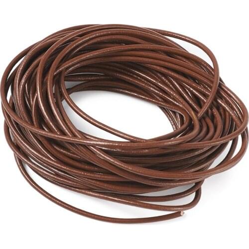 10m Cowhide Leather Jewelry Cord DIY Accessories SaddleBrown/Black 2.5mm For Jewelry DIY Making