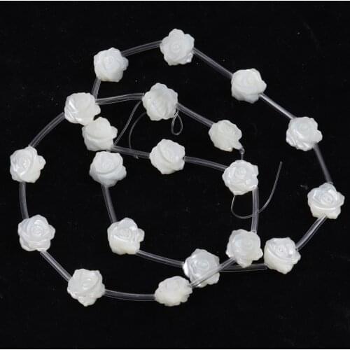10Pcs/lot 10mm Flower Shape White Mother of Pearl Shell Beads Pearl Shell Beads For Making DIY Necklace Bracelet Charm Jewelry