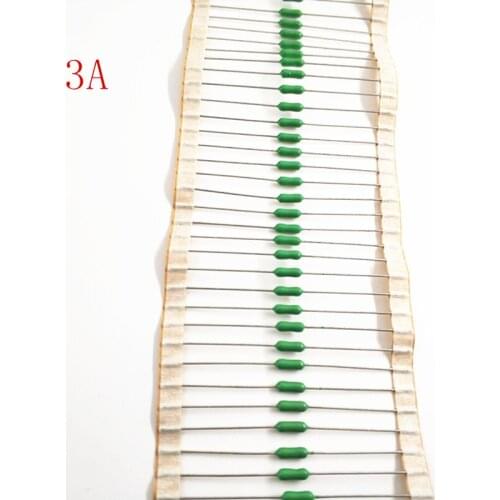 100pcs/lot 3A 125V/250V 2.4*7mm Axial Lead Green Fuse 3A 2.4 x 7 Fast Blow PICO Resistance Fuse