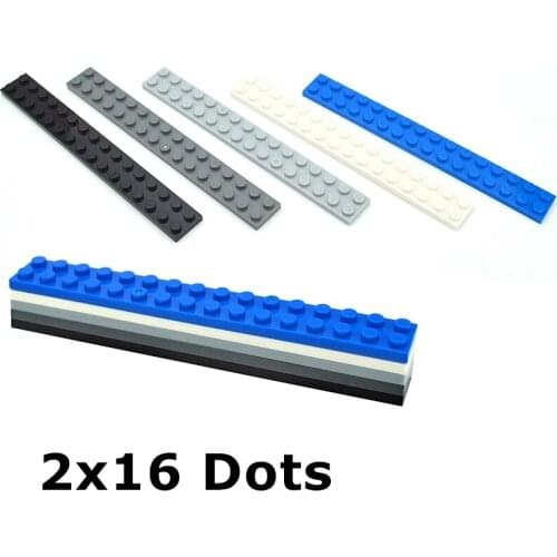 12PCS DIY Building Blocks Thin Figures Bricks Plate 2x16 Educational Creative Size Compatible With 4282 Toys for Children