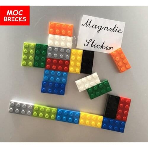 15pcs\lot MOC Bricks Fridge Refrigerator magnetic paste Sticker Educational building blocks Toys for children Xmas gifts