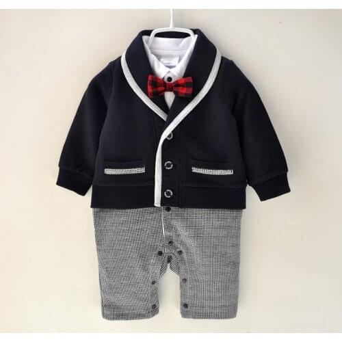 2020 Spring Baby Boy Clothes Gentleman Baby Boys' One-piece Gentle Romper Wedding Outfit Clothes Baby Boy Suit Baby Clothing