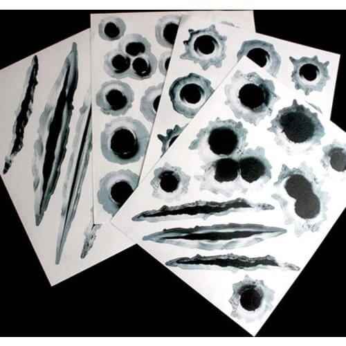 Hot 1Pcs 3D Bullet Scratch Realistic Bullet Hole Waterproof Stickers Hole Funny Decal Car-covers Motorcycle Car Stickers